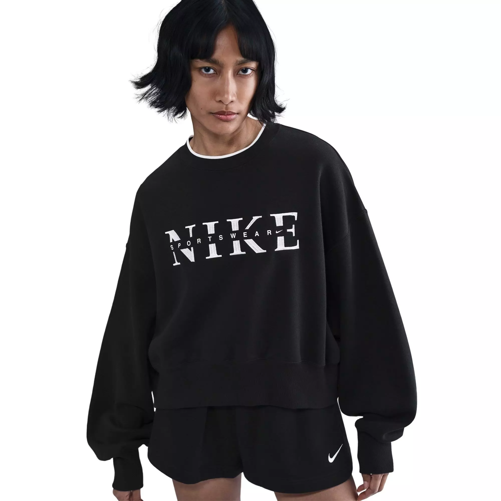 Nike Phoenix Fleece GLC Crew Sweatshirt - Black | Hibbett